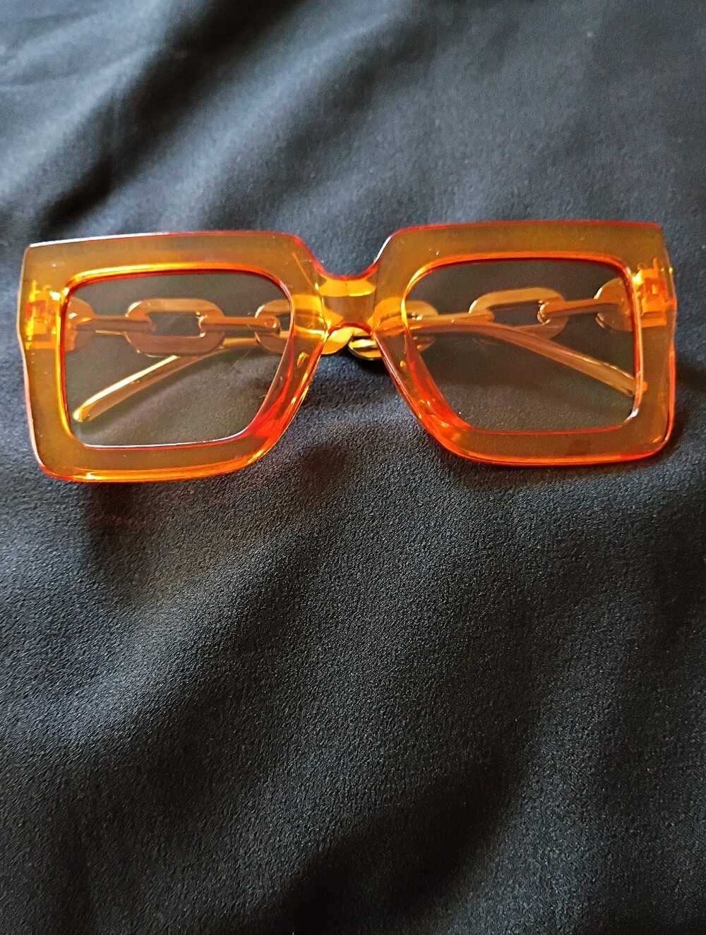 Bold Square Women's Sunglasses in Transparent Orange